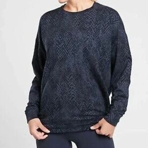 ATHLETA Balance Studio to Street sweatshirt blue-gray Medium